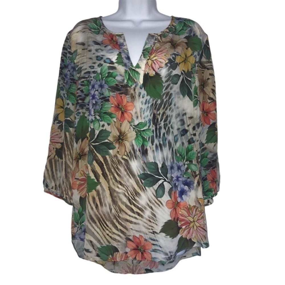 Tianello ‘Abigail’ Print Floral Silk
Boho Tunic Top ‘Avlyne’ Blouse M $99